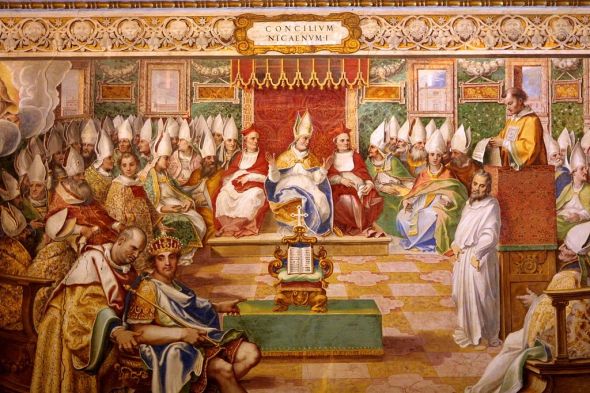Council of Nicea Fresco in Capella Sistina, Vatican (Public Domain)